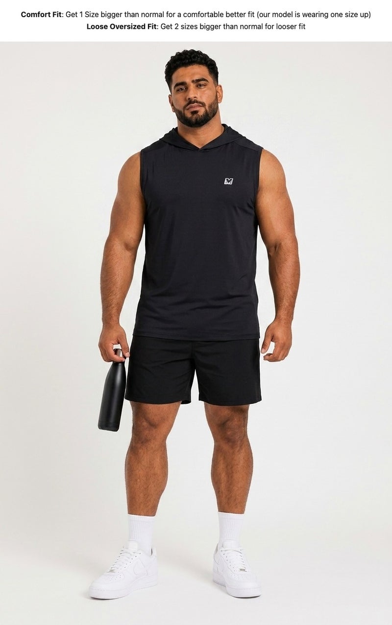 Moveletix Men's Training Hooded Tank Top Black - Image 3