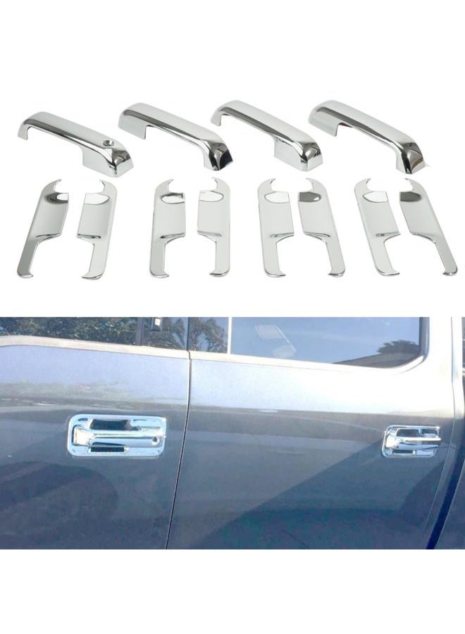 AUCERAMIC Replacement for 4 PCS Full Set Door Handle Cover and Bowls Triple with Driver Side Keyhole Chrome Plated Fit 2015-2019 for Ford F-150 Pickup 4-Door - Image 1