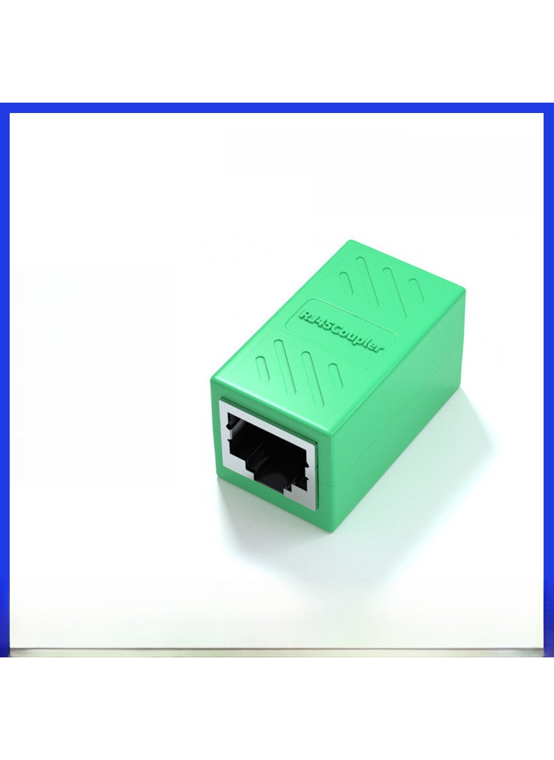 Generic Gigabit RJ45 Splitter Adapter 1-to-2 ConnectorNetwork straight-through head Green Network straight-through head Green 