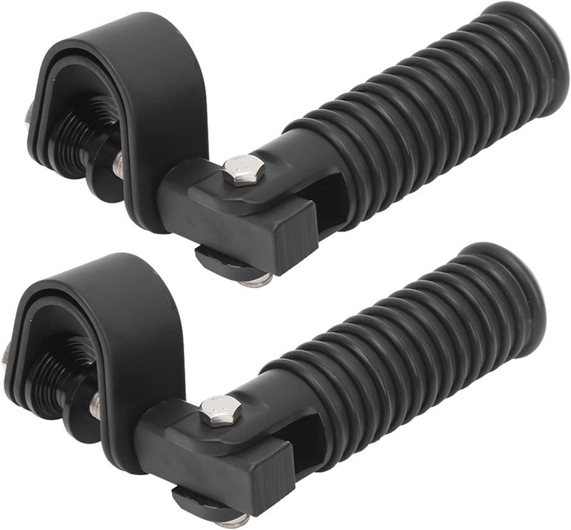 klarako Motorcycle Footrest Replacemet, Pair of Motorcycle Foot Pegs Clamp Footrest Mount for 1in Engine Crash Bar Guard (Black) - Image 1
