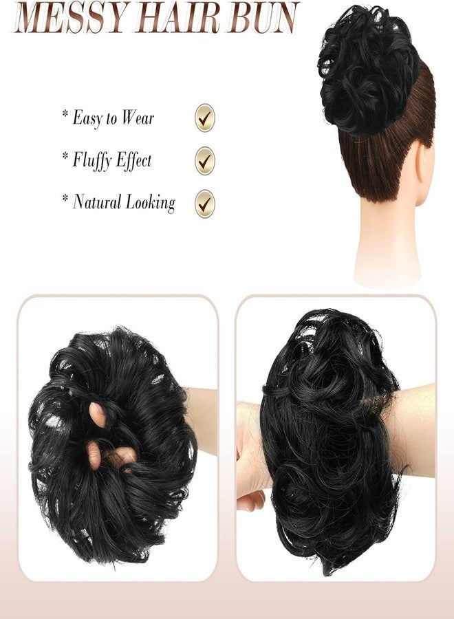 PRAVRAJYA Messy Hair Bun Cotton Lace Extensions Chignons Hair Scrunchy Updo Hairpiece Black Hair Extensions for Women's Wedding & other Function (35 Gram) - Image 3