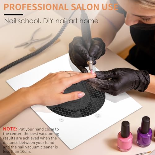 BLUETOP Powerful Nail Dust Collector Built in Table Desk Nail Vacuum Cleaner Professional Table Embedded Dust Extractor Vacuum Built in Desktop Nail Dust Collector Quiet Nail Fan Acrylic Nail Tools - Image 4