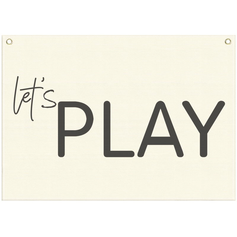 Sioial Lets PlayPlayroom Rectangular Canvas Banner Flag Poster Wall Sign Decor for Boy Girl Kids TeenNursery Playroom Homeschool Baby Room Bedroom Home Dorm DecorBaby Shower Birthday Christmas Gift - Image 2