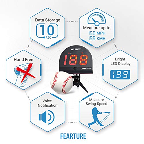 NET PLAYZ NetPlayz Baseball Radars, Speed Sensors Training Equipment (Hands-Free Radar Guns, Pitching Speed Guns | Baseball Gifts, High-Tech Gadget & Gear for Baseball Players - Image 4