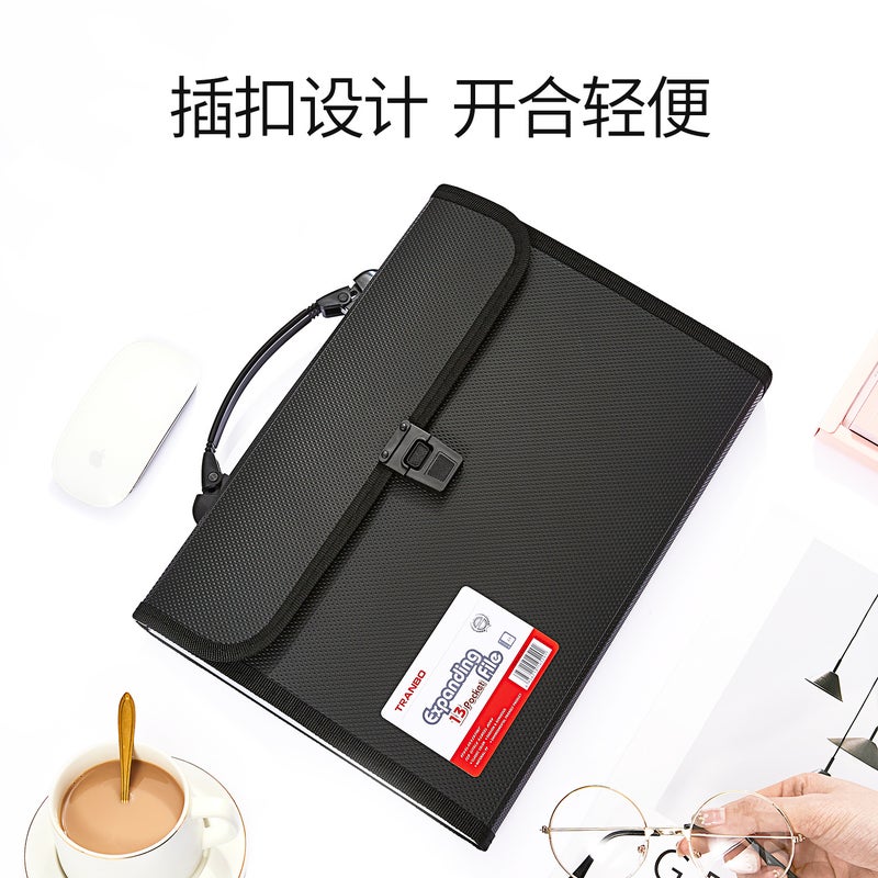 Tranbo Expandable File Organizer, 13 Pockets, Classic Color, Portable Handle - Image 5