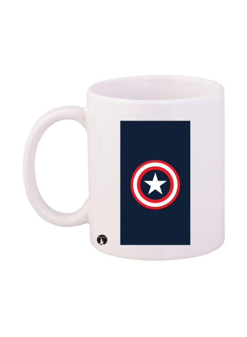 RKN Captain America Printed Mug White/Blue/Red Standard Size