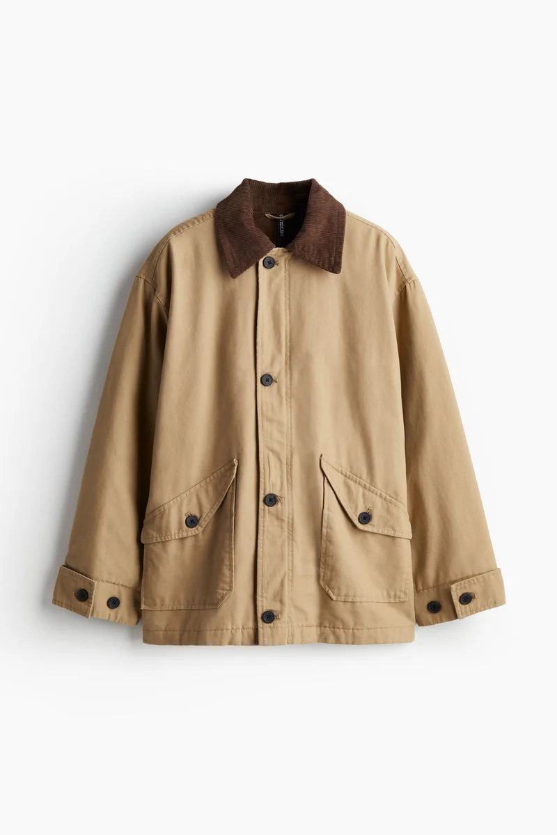 اتش اند ام Oversized Canvas Jacket