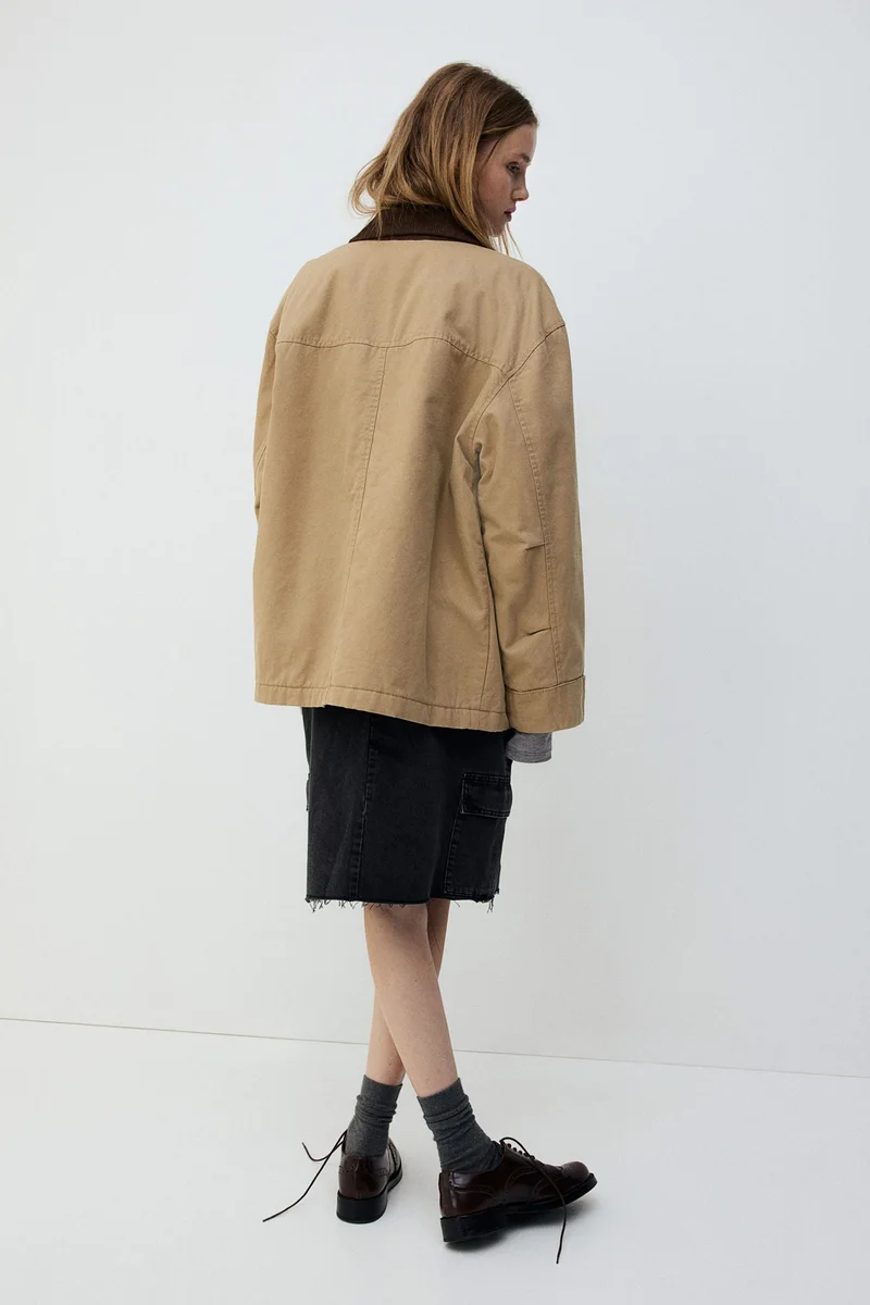 اتش اند ام Oversized Canvas Jacket