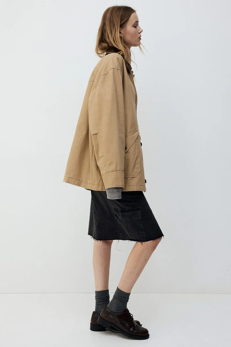 اتش اند ام Oversized Canvas Jacket