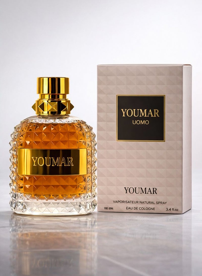 YOUMAR Long-Lasting Men’s Eau de Cologne 100ml with Fresh & Elegant Notes | Premium Men’s Perfume for Daily Wear | Youmar Uomo Model No. 0112 - Image 1