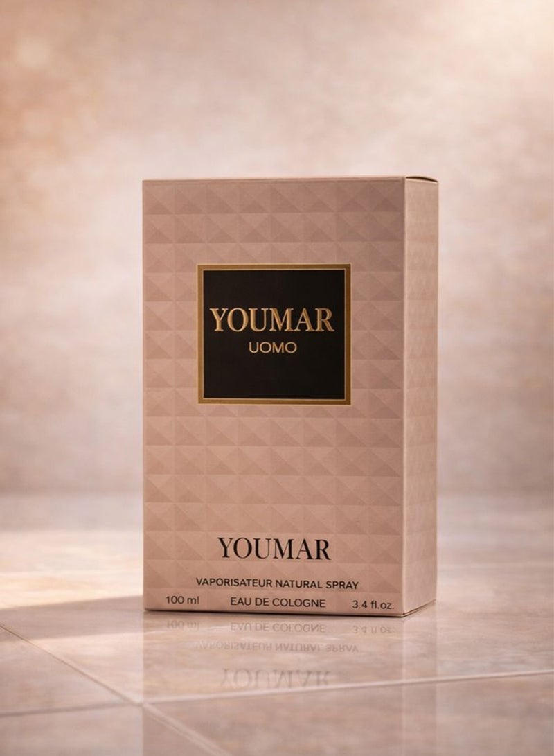 YOUMAR Long-Lasting Men’s Eau de Cologne 100ml with Fresh & Elegant Notes | Premium Men’s Perfume for Daily Wear | Youmar Uomo Model No. 0112 - Image 4