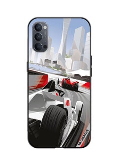 Protective Case Cover For Oppo Reno4 F1 Car Racing Design Multicolour