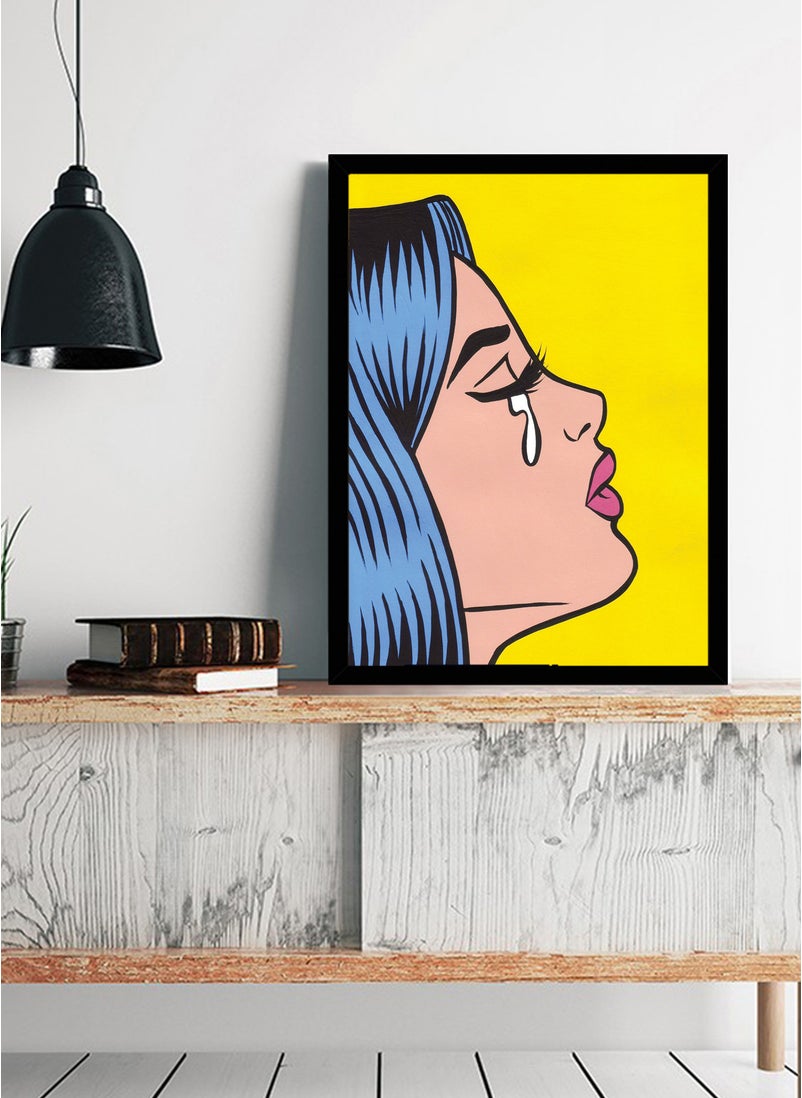 Spoil Your Wall - Wall Posters with Crying Person Pop Art And Frame - Wall Arts Home Décor Photo Frames - 40x55cm by Spoil Your Wall - Image 1