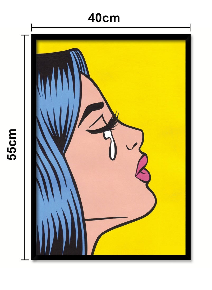 Spoil Your Wall - Wall Posters with Crying Person Pop Art And Frame - Wall Arts Home Décor Photo Frames - 40x55cm by Spoil Your Wall - Image 1