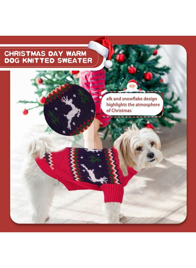 Queenmore Christmas Dog Sweater Small Size French Bulldog Warm Pullover for Dogs Chihuahua Coat Dachshund Clothing for Dog Cat Winter Christmas S - Image 4