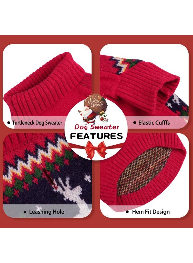 Queenmore Christmas Dog Sweater Small Size French Bulldog Warm Pullover for Dogs Chihuahua Coat Dachshund Clothing for Dog Cat Winter Christmas S - Image 3