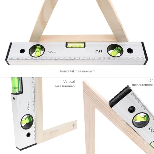 Smgda 300mm Precision Magnetic Level Ruler 12 inch Aluminum Alloy Spirit Level Measuring Tool with Blister Design and Mm Scale for Construction Carpenter Craftsman - Image 5