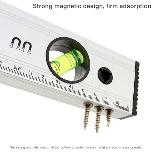 Smgda 300mm Precision Magnetic Level Ruler 12 inch Aluminum Alloy Spirit Level Measuring Tool with Blister Design and Mm Scale for Construction Carpenter Craftsman - Image 4