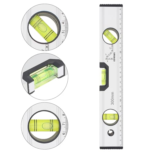 Smgda 300mm Precision Magnetic Level Ruler 12 inch Aluminum Alloy Spirit Level Measuring Tool with Blister Design and Mm Scale for Construction Carpenter Craftsman - Image 3