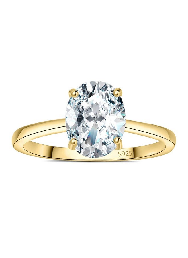 JewelryPalace - Oval Cut 2Ct Cubic Zirconia Engagement Rings For Women, 14K Yellow Gold Plated 925 Sterling Silver Promise Ring For Her, Simulated Diamond Anniversary Wedding Ring Jewelry Sets 6 - Image 1