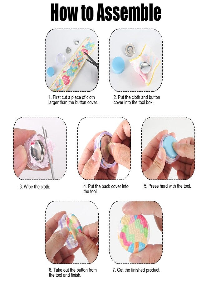 NQEUEPN 60pcs Button Covers, Sewing Cover Button Kit with Tools 3 Sizes DIY Fabric Buttons Fabric Covered Buttons to Make Your Own Buttons for Crafts DIY Lovers - Image 4