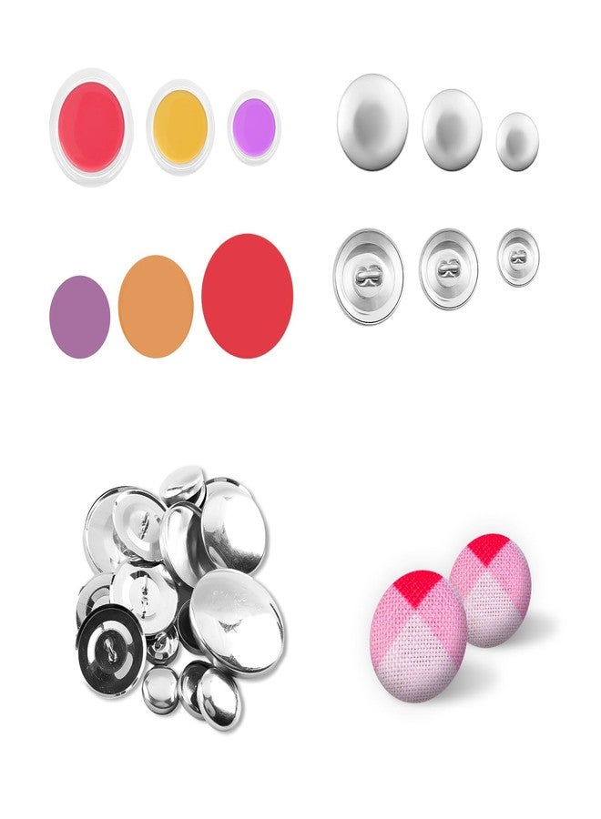 NQEUEPN 60pcs Button Covers, Sewing Cover Button Kit with Tools 3 Sizes DIY Fabric Buttons Fabric Covered Buttons to Make Your Own Buttons for Crafts DIY Lovers - Image 1