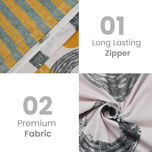 FRESH FROM LOOM غطاء لحاف قابل للعكس من قماش المايكروفايبر الناعم للغاية لسرير مفرد مع سحاب، (60 × 90 بوصة، عبوة من 1)  - Image 5