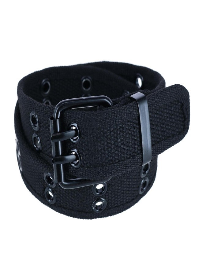CTM Kids 2 Hole Roller Buckle Canvas Belt, Xlarge, Black - Image 1