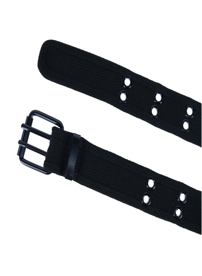 CTM Kids 2 Hole Roller Buckle Canvas Belt, Xlarge, Black - Image 2