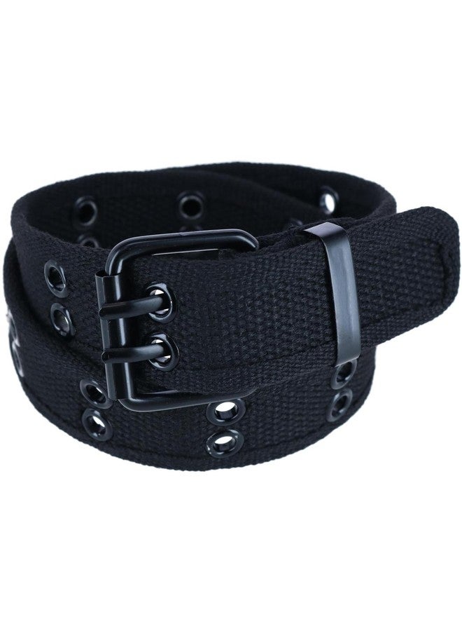 CTM Kids 2 Hole Roller Buckle Canvas Belt, Xlarge, Black - Image 4