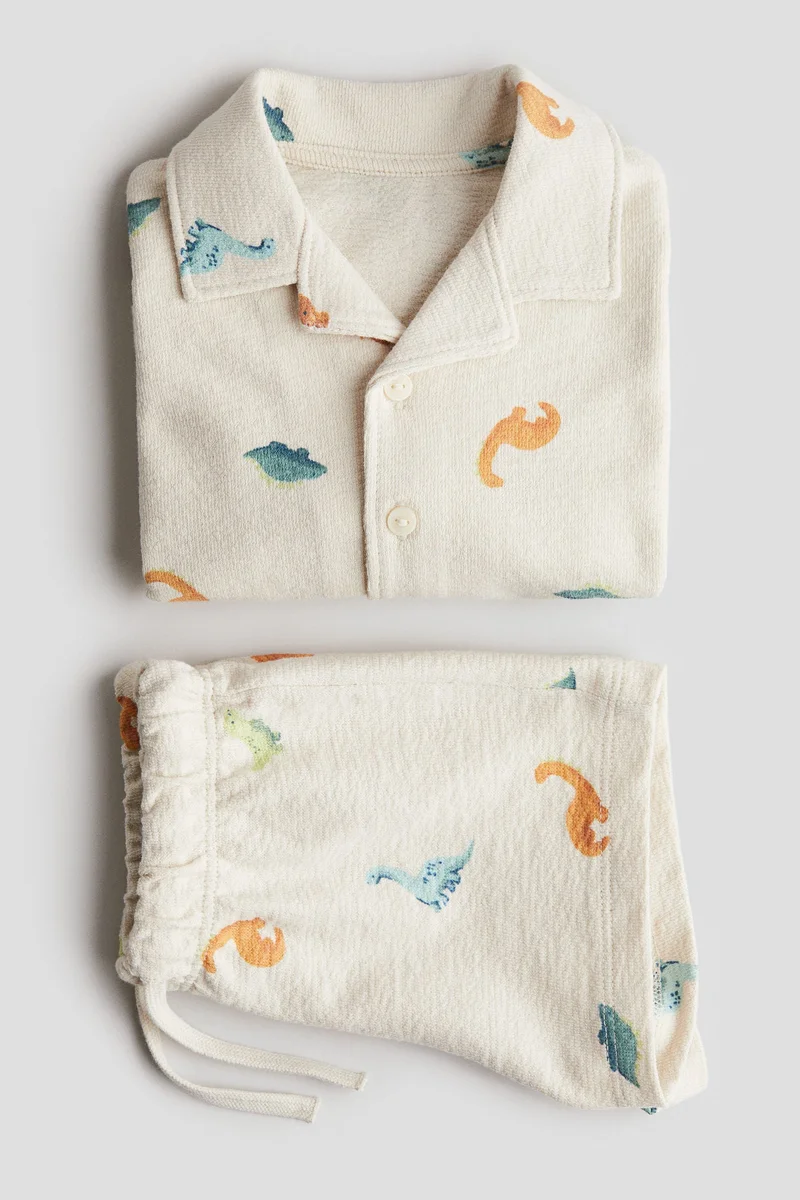 H&M 2-piece terry resort shirt and shorts set