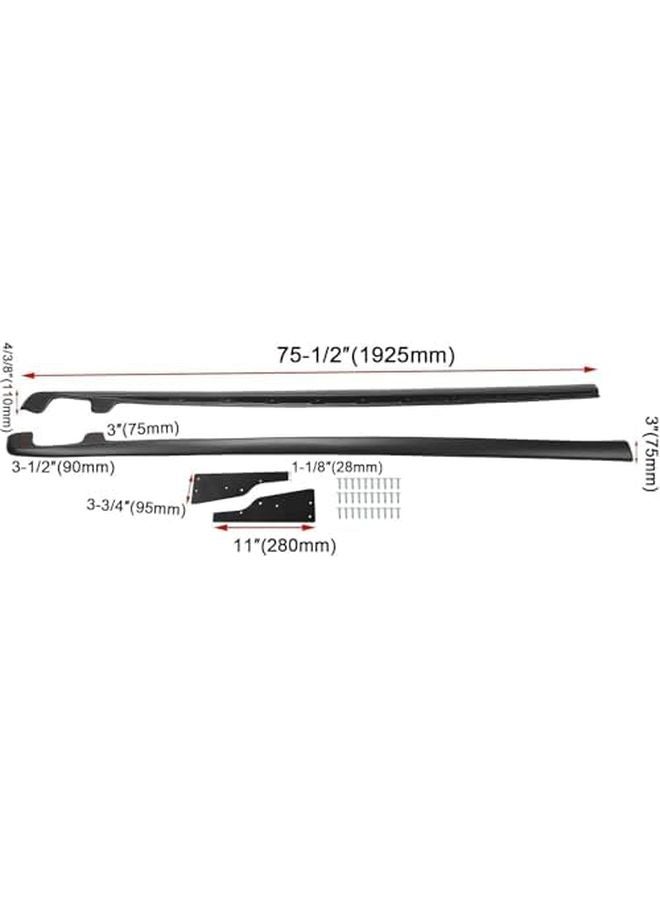 امتدادات لوحة الصخور ذات الطراز ZR1 الأسود غير اللامع للجناحات الجانبية لسيارة كورفيت C6 الموديل الأساسي 2005-2013 - Image 3