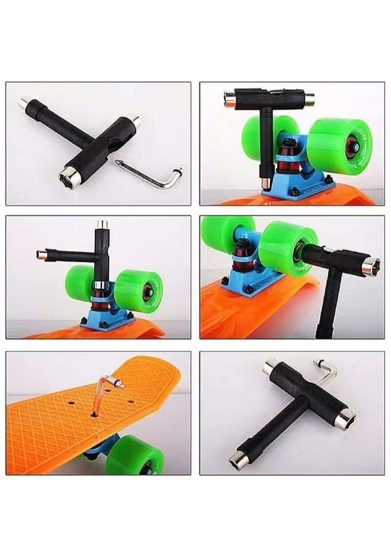 أدوات التزلج ، All-in-One Skatboard Ball Bearings Portable T Tool Assectory L-Type Cross Head Wrench Tools Multi-Function for Scooter Longboard - Image 2