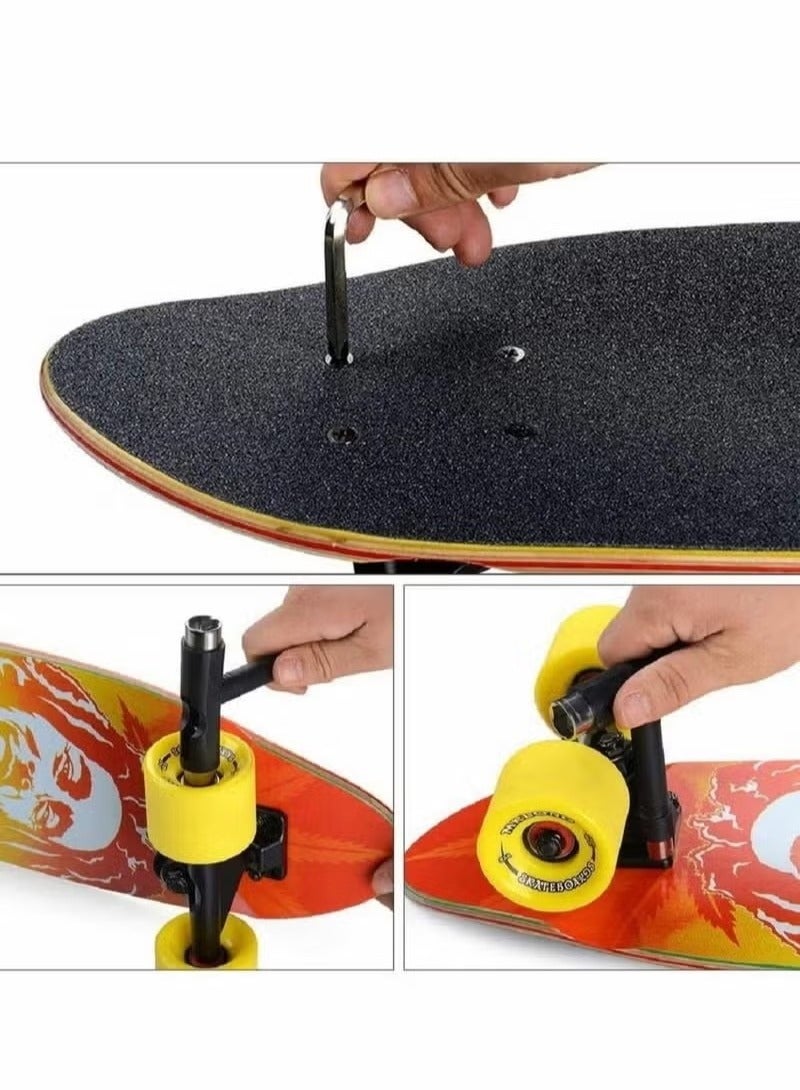 أدوات التزلج ، All-in-One Skatboard Ball Bearings Portable T Tool Assectory L-Type Cross Head Wrench Tools Multi-Function for Scooter Longboard - Image 3
