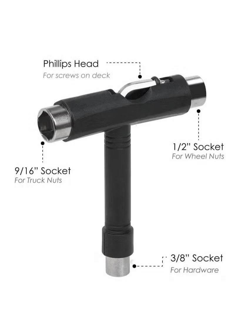 أدوات التزلج ، All-in-One Skatboard Ball Bearings Portable T Tool Assectory L-Type Cross Head Wrench Tools Multi-Function for Scooter Longboard - Image 5