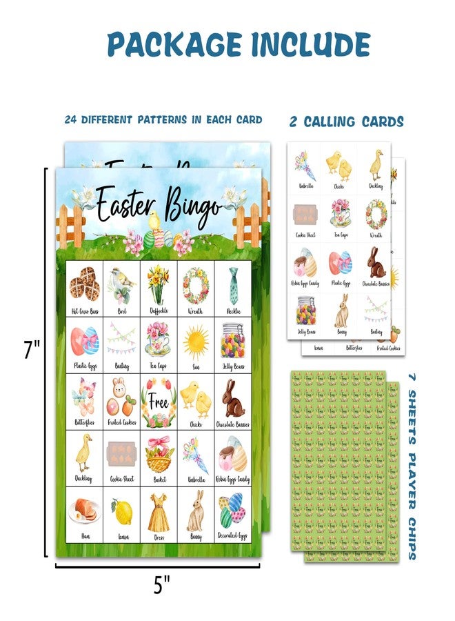 OZTEMETY Easter Bingo Game for Adults, 24 Players, Green, Classic Style, English, Manual Operation, 5 inches x 7 inches x 0.02 inches - Image 3