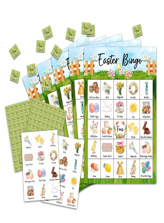 OZTEMETY Easter Bingo Game for Adults, 24 Players, Green, Classic Style, English, Manual Operation, 5 inches x 7 inches x 0.02 inches - Image 2