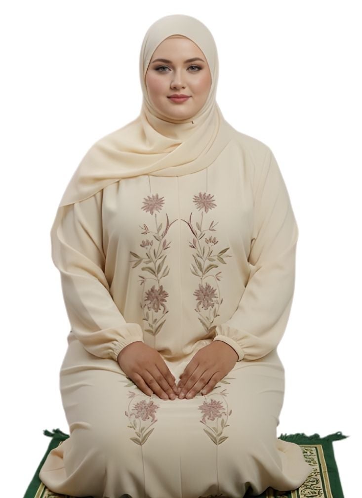 بريميم عباءة إسلامية طويلة مطرزة للنساء، فستان صلاة محتشم - Image 2