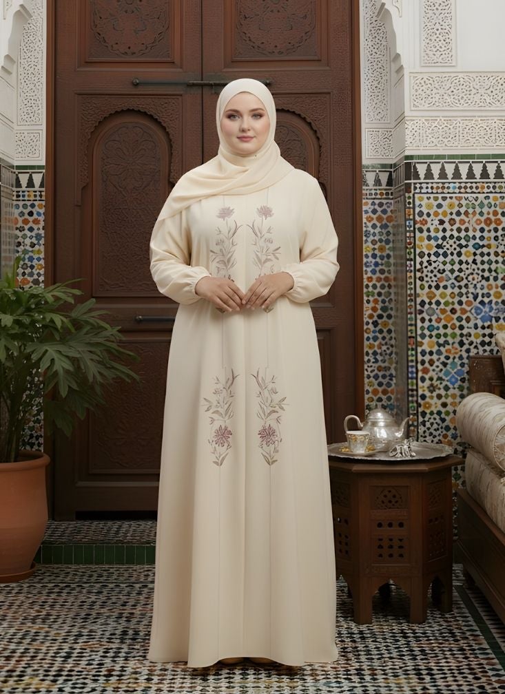 بريميم عباءة إسلامية طويلة مطرزة للنساء، فستان صلاة محتشم - Image 3