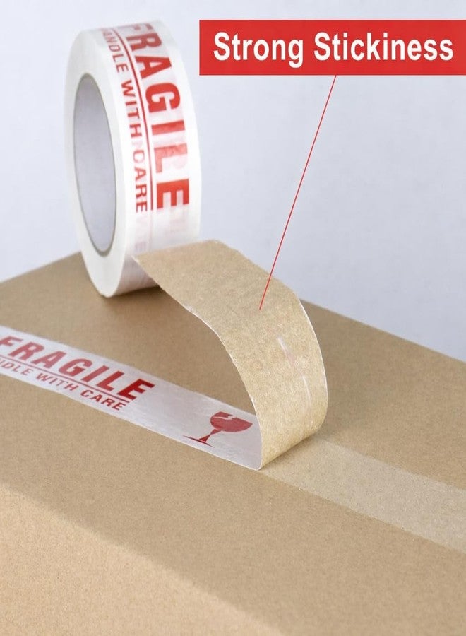 ELATAPES Fragile Tape, 2-Inch x 65 Meter - Pack of 6 Rolls, ‘Handle with Care’ Printed Adhesive Tape for Safe Packaging, E-Commerce & Moving - Image 3