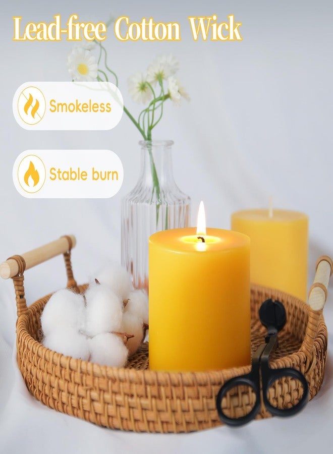 ginitiri 2 Set 3x3 in Beeswax Pillar Candles,100 Hours Long Burning Smokeless,100% Natural Beeswax Candle for Emergency, Organic Bees Wax for Home Deco, Beeswax Candles Bulk for Relax, Non-Toxic&Natural Smell - Image 5