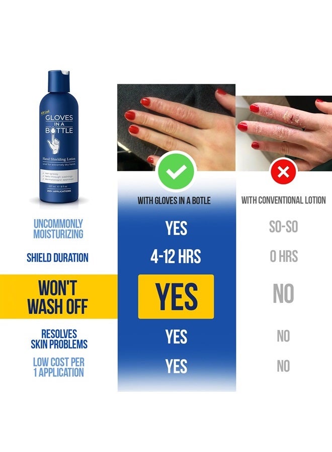 Gloves In A Bottle Shielding Lotion, Relief for Eczema and Psoriasis, (8 Fl Oz) with Pump - Image 4