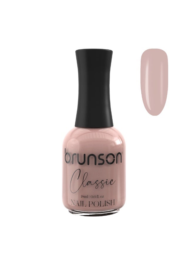 Brunson Classic Nail Polish 18ml Fast Dry Nail Lacquer Nail Harderner Normal Polish Glossy Gel Effect Quick Air Dry Long-Lasting Natural Nail Enamel Salon Quality Manicure Pedicure Regular Polish - Image 1