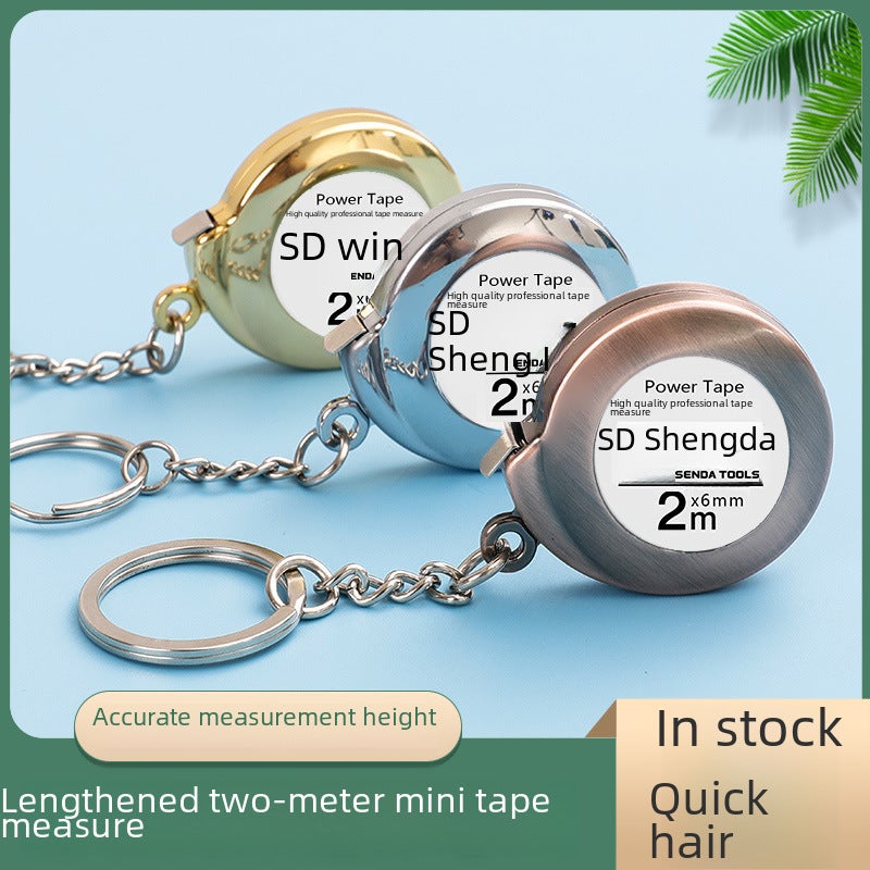 Manufacturer Cross-Border Whole Mini Keychain Tape Measure 2m Steel Tape Measure Gift Ruler Tape Measure Small Steel Ruler Printing Logo(2 m tape measure) - Image 2