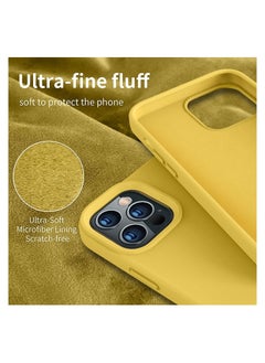 YOMNA YOMNA Compatible with iPhone 14 Pro Max 6.7'' Liquid Silicone Full Body Protective Case with Anti-Scratch,Soft Microfiber Lining,Camera Protective, Yellow  - Image 2