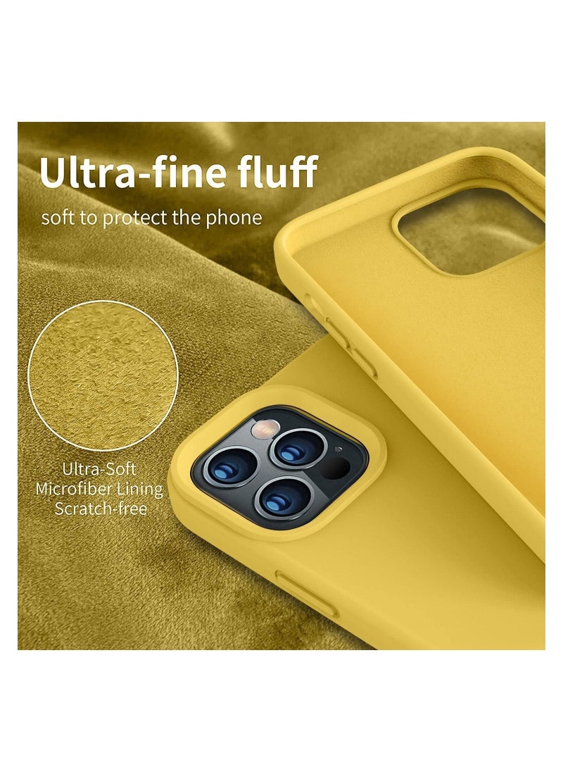 YOMNA - YOMNA Compatible with iPhone 14 Pro Max 6.7'' Liquid Silicone Full Body Protective Case with Anti-Scratch,Soft Microfiber Lining,Camera Protective, Yellow - Image 1