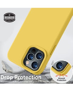 YOMNA YOMNA Compatible with iPhone 14 Pro Max 6.7'' Liquid Silicone Full Body Protective Case with Anti-Scratch,Soft Microfiber Lining,Camera Protective, Yellow  - Image 4
