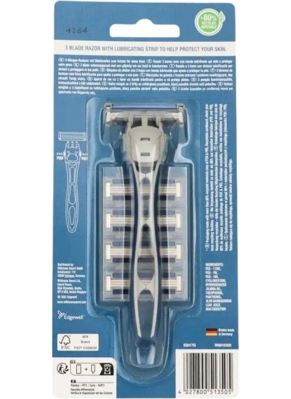 Wilkinson Essentials 3 Hybrid Men's Razor Handle + 4 Spare Razor Blades - pzsku/Z66A74BAA2AB291892A49Z/45/_/1737275956/b8dbf48f-5630-4287-a1e9-e1e206cea55a