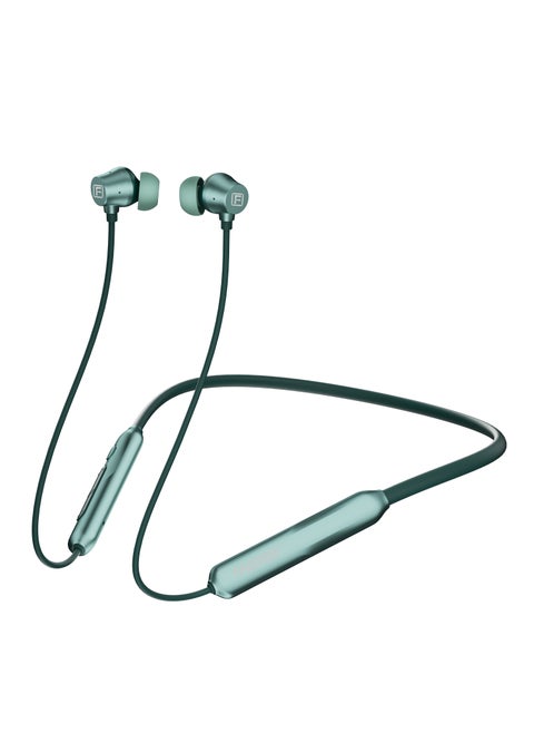 Sports Neckband In-Ear Wireless Earphones - Noise Canceling Headphones with Mic - Deep Bass, Active Noise Cancellation, Magnetic Buds, Fast Charging, and Voice Assistant - Earbuds Perfect for Sports, Gaming, Call, Music (Green)