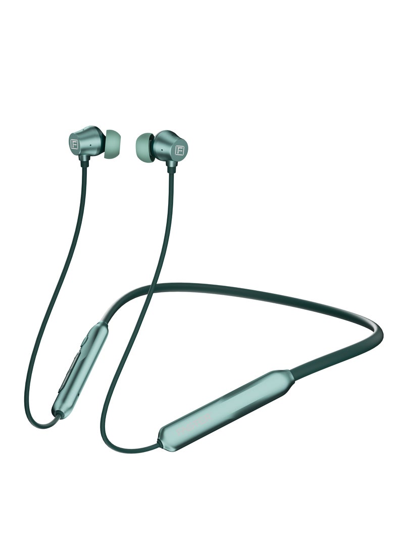 Faster Sports Neckband In-Ear Wireless Earphones - Noise Canceling Headphones with Mic - Deep Bass, Active Noise Cancellation, Magnetic Buds, Fast Charging, and Voice Assistant - Earbuds Perfect for Sports, Gaming, Call, Music (Green)  - Image 1